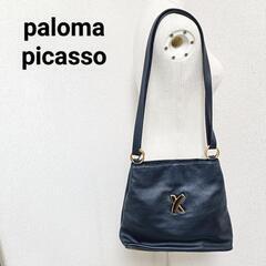 パロマピカソ 美品 ショルダーバッグ レザー ブランドロゴ ネイビー