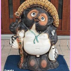 ５０％ＯＦＦ●信楽焼たぬき★大型 ２０号 福狸 高さ約６５ｃｍ前後★開運タヌキ 縁起物 可愛い 陶器製 商売繁盛◎