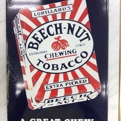 ブリキ看板  BEECH-NUT OBACCO　縦約22.8㎝×...