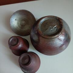 備前焼　宝瓶　煎茶　急須　茶杯２客の画像