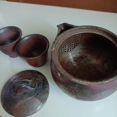 備前焼　宝瓶　煎茶　急須　茶杯２客の画像