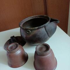 備前焼　宝瓶　煎茶　急須　茶杯２客の画像