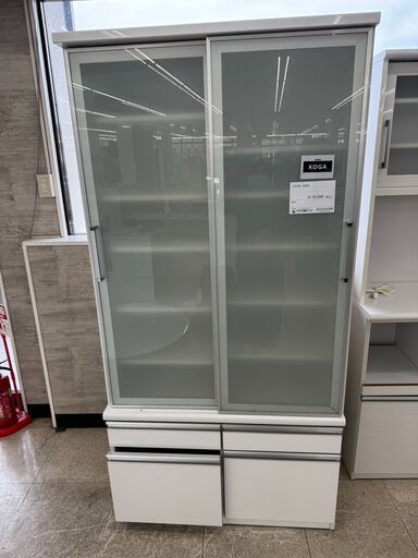 ★ジモティ割あり★ 古賀家具 食器棚 白 H202×D46×W97 クリーニング済み TJ8907