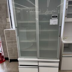 ★ジモティ割あり★ 古賀家具 食器棚 白 H202×D46×W97 クリーニング済み TJ8907