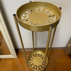北欧風 フラワースタンド（2段 / 80cm /ゴールド）