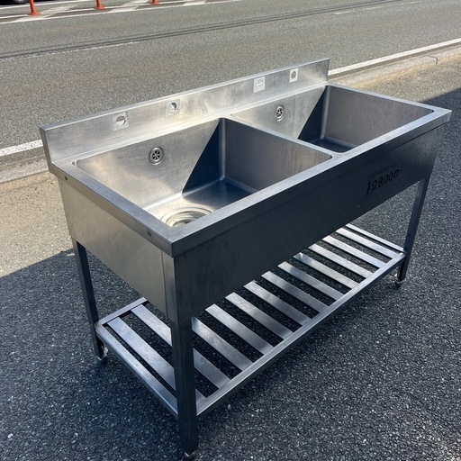 ☆  中古品  二層シンク  1300×600×930 　厨房  厨房用品  ☆