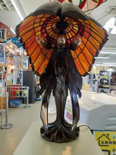 愛品館千葉店安心の動作確認済ペーター・ベーレンス  ステンドグラス テーブルランプ Table Lamp Flying Lady - Peter Behrens 保証有り【愛千130】