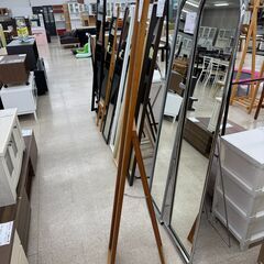 ★ジモティ割あり★  姿見 茶色 H150×D32×W33 クリーニング済み TJ8918の画像