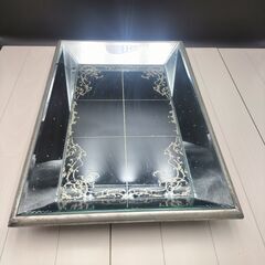 (F-2410IN3)◆壁掛けアンティークミラー◆W49cm×D5.5cm×H32cm◆シルバー◆の画像