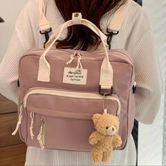 3way 学生 リュック ショルダー カバン ピンク