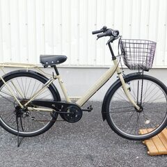 中古自転車多数販売中!　試乗して下さい!　早い者勝ち!　ご来店ください!　お買い得自転車　シティサイクル　26インチ　イエロー　外装6段変速　オートライト　迫力！太タイヤ　お買い物に便利!!　売れてます!　早い者勝ち!　外観状態は全体的に極めて良好と思います!　m52