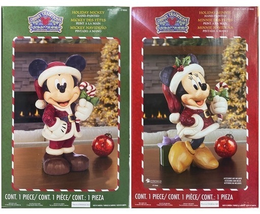 ☆ジムジョア ミッキー&ミニー サンタ置物☆