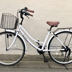 dixhuit 自転車 ママチャリ 26インチ 6段変速ホワイト　東京　三鷹市　武蔵市の画像