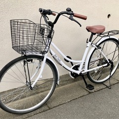 dixhuit 自転車 ママチャリ 26インチ 6段変速ホワイト　東京　三鷹市　武蔵市の画像