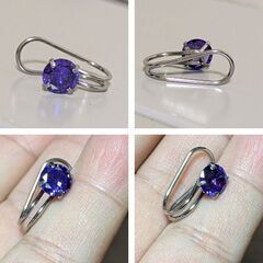 ラインストーンパープルイヤーカフ（新品）片耳用の画像