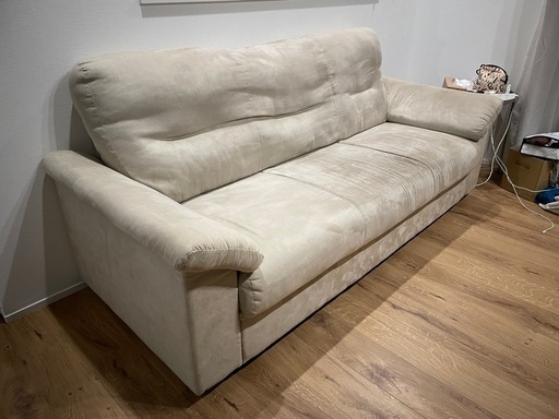 【最終値下げ中】【IKEA廃盤レア】イケア　布製　３人がけソファ　KNISLINGE　IKEA（スエード風 ）