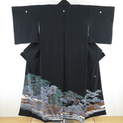 黒留袖 本場加賀友禅染 杉浦伸 松 作家物 落款入 正絹 比翼付...