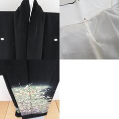 本加賀友禅 黒留袖 小田美知代 鶴に四季花文様 正絹 袷 広衿