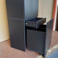 未使用訳あり スリムで機能的なすきま収納ラック　幅54.5ブラック　キッチンストッカー　黒　スリム　薄型　棚　　隙間収納の画像