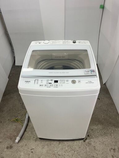 【D-251】AQUA 全自動電気洗濯機 AQW-V7M  7kg 2021年製 中古 激安 通電確認済