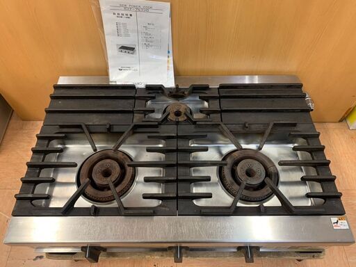 【モノマニア四日市】【引取限定】2022年製 マルゼン ガステーブルコンロ RGC-096D LPガス NEWパワークック 3口ガスコンロ W900×D600×H200 業務用コンロ 厨房