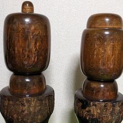激珍■昭和レトロ 伝統こけし★郷土玩具【雪焼けこけし１対】高長作★岩手県観光連盟推奨品 須川温泉 ジャンボサイズ Ｈ=４８～５０ｃｍ◎の画像