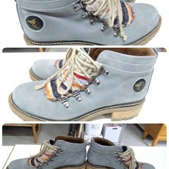 ● STORK Steps ストーク ステップス 秋 冬 ショート ブーツ  コルクゲルテクノロジー カジュアル  シューズ 靴 カラフル ニット 24～24.5cm 中古 美品 ③の画像