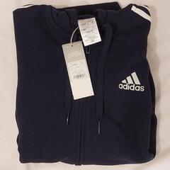 大特価！新品未使用！アディダス❤️スウェット パーカー サイズO エッセンシャルズ 3ストライプス フルジップの画像