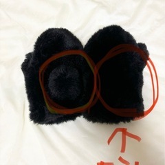 動物　猫　キッズ用 黒 ファー 手袋 の画像