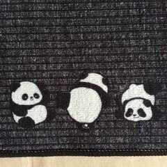 撥水キッチンマット　パンダ柄　滑り止め　カット済み（他のものと一緒の場合は0円）の画像