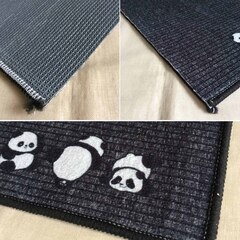 撥水キッチンマット　パンダ柄　滑り止め　カット済み（他のものと一緒の場合は0円）の画像
