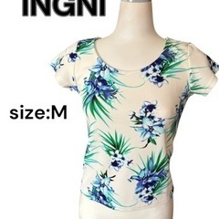 INGNI レディース トップス 花柄 ホワイト 白 Mサイズ ...