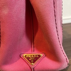 【PRADA】プラダ カナパ キャンバス トートバッグ　ピンクの画像