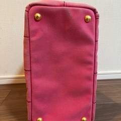 【PRADA】プラダ カナパ キャンバス トートバッグ　ピンクの画像