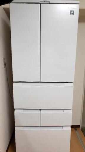 シャープ 6ドア 429L 冷蔵庫 SJ-MF43K-W 幅65.0cm 奥行63.0cm 高さ175cm ロースタイル フレンチドア(観音開き) メガフリーザー (2023年モデル)