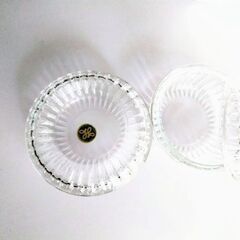 ホヤ硝子のガラス蓋付き小鉢2個セットの画像