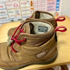 KEEN 17cmキッズシューズ ブラウン ハイカットの画像