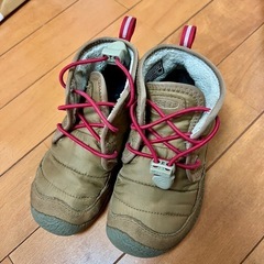 KEEN 17cmキッズシューズ ブラウン ハイカットの画像