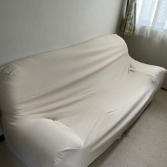 ソファベッド　白　カバー付の画像