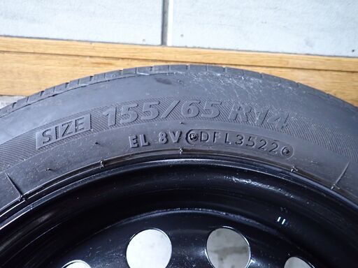 【お取引終了！】★中古BS155/65R14＆中古スチールホイール4本セット！新品ホイールカバー付！