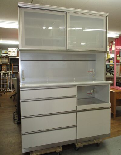 R051 綾野製作所 AX ベイシス 最高級 キッチンボード、食器棚、幅140cm Used・美品