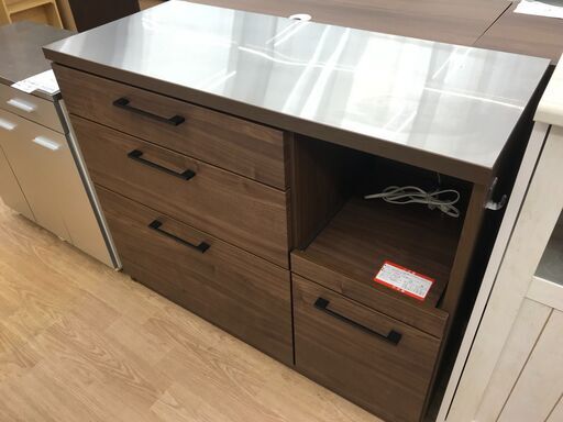 ★ジモティ割あり★ 古賀家具 キッチンカウンター ブラウン H84×W104×D45 クリーニング済み KJ6395
