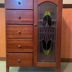 ステンドグラスの電話台・キャビネット