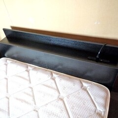 セミダブルベッド マットレス付き 幅120.5×奥行214×高さ72cm 引き出し収納 コンセント付き 木製 ダークブラウン系 寝具 家具 ベット 苫小牧西店の画像