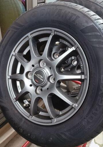 【軽量ホイール・タイヤ4本セット】バリ山・4穴・165/70R13