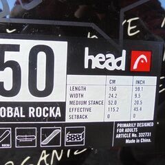 HEAD スノーボード GLOBAL ROCKA 150cm ロッカー 板 バインディング付き スノボ 札幌市 白石店の画像