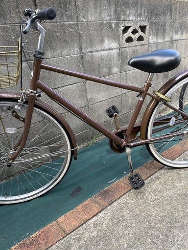 子供用　自転車　26インチ　カーキ 色