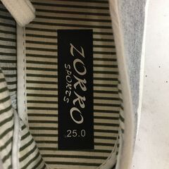 【ジャングルジャングル岸和田店】ZORRO  ゾロ シューズ メンズ 25.0cm グレー スニーカー 南大阪 岸和田 貝塚市 泉佐野市 高石市 泉大津市 和泉市 忠岡町 熊取町の画像