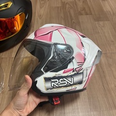 ジェットヘルメットダブルレンズ 可愛い バイクヘルメットレディース　Sサイズの画像