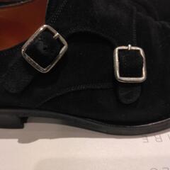 YANKO ヤンコ　ダブルモンクストラップ　スエード黒ビジネスシューズ　26,0㎝👞の画像